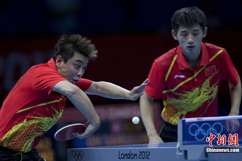中国队完胜法国队，张继科带队取胜